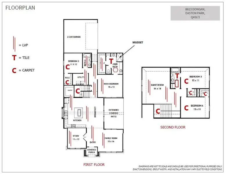 2D floor plan layout of this home in Easton Park, Austin, TX (Image 2). 2D floor plan layout of this home in Easton Park, Austin, TX (Image 2).