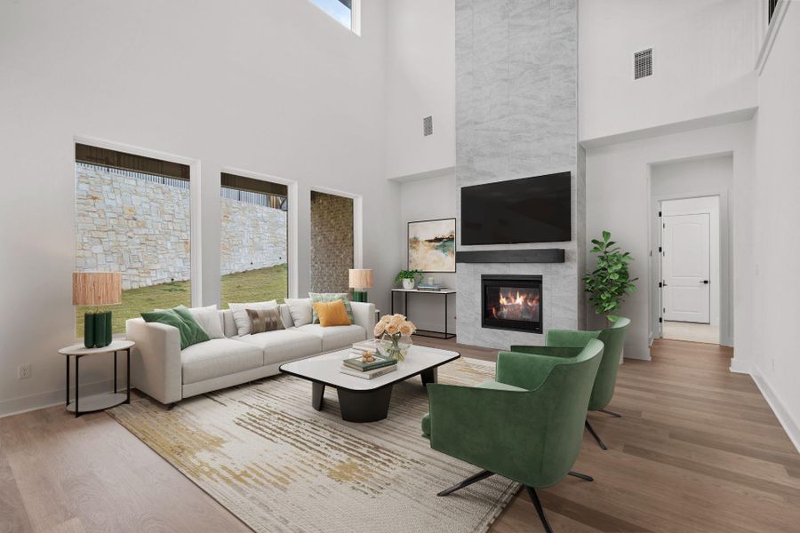 Open Concept Family Room - Virtually Staged