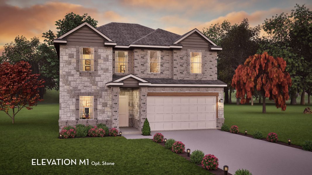 Representative exterior photo of a completed home built from the Trinity by CastleRock Communities in Lariat, Liberty Hill, TX (Image 20).