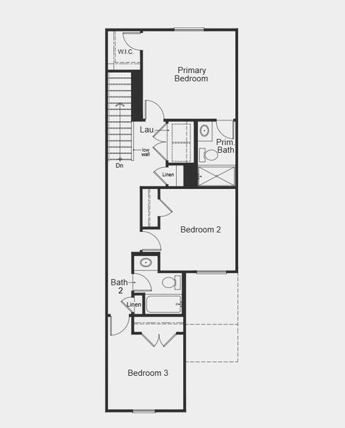 2D floor plan layout for the Plan 1359 Modeled by KB Home in Richland Reserve, Raleigh, NC (Image 10).