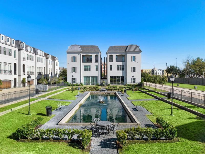 The green space and water feature in the center of our community makes Sherwood Oak Gardens a notch above.