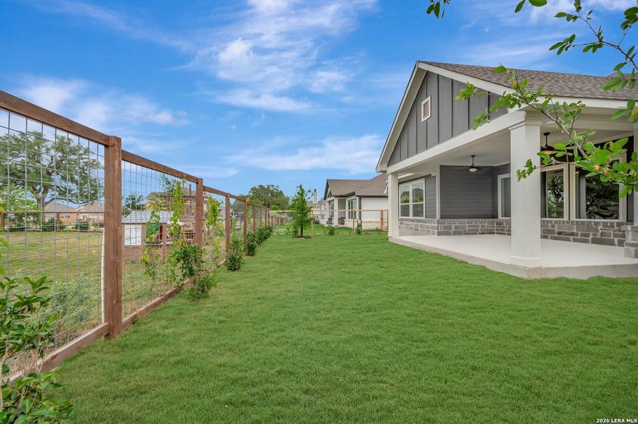 Exterior details and patio area of a home in The Crossvine 55’, Schertz (Image 24).