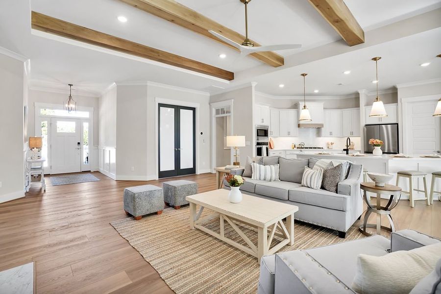 Furnished interior view inside a new home in The Bluffs On the Cape Fear, Leland (Image 10).