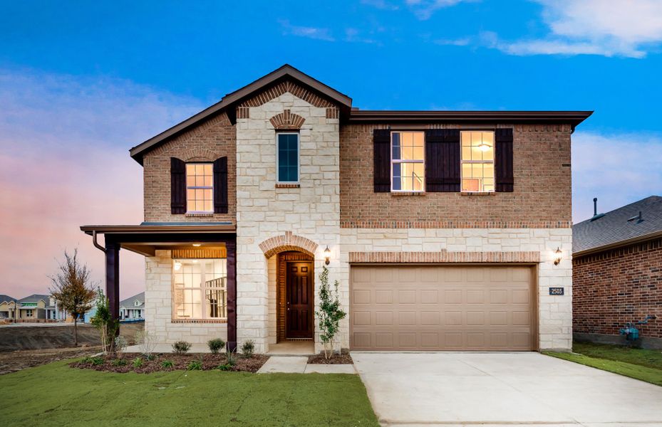 The Sweetwater, a two-story home with 2-car garage and front porch