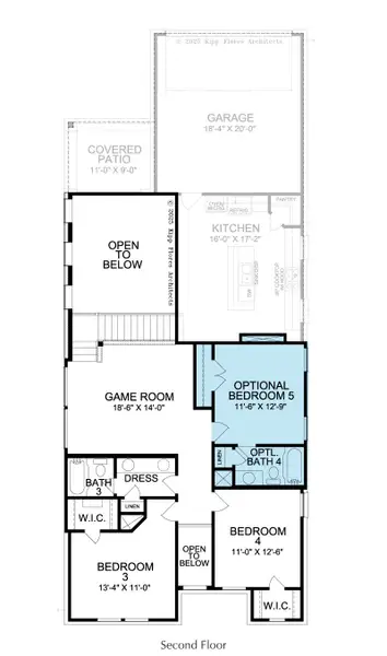 2D floor plan layout for the Daphne by Landon Homes in Fields - Brookside, Frisco, TX (Image 6). 2D floor plan layout for the Daphne by Landon Homes in Fields - Brookside, Frisco, TX (Image 6).
