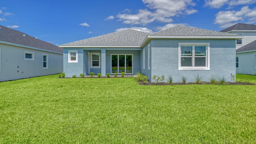 Exterior details and patio area of a home in Wildleaf at North River Ranch, Parrish (Image 3).