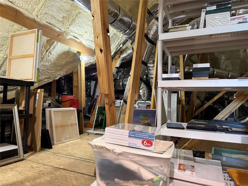 Walk up attic, ample extra storage