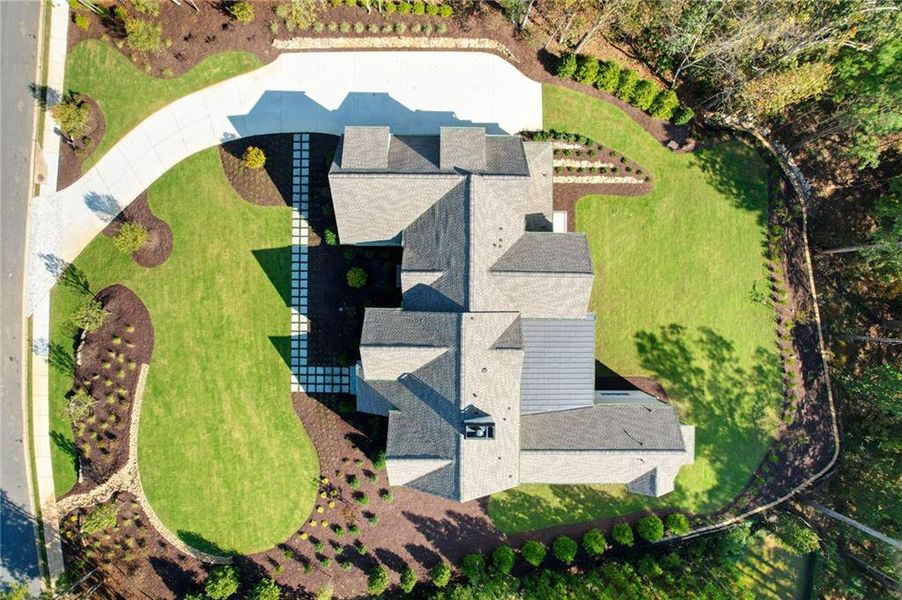 Front exterior of a new home in , Roswell, GA, highlighting curb appeal (Image 28). Front exterior of a new home in , Roswell, GA, highlighting curb appeal (Image 28).