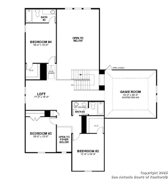 2D floor plan layout of this home in Everly Estates, San Antonio, TX (Image 3). 2D floor plan layout of this home in Everly Estates, San Antonio, TX (Image 3).