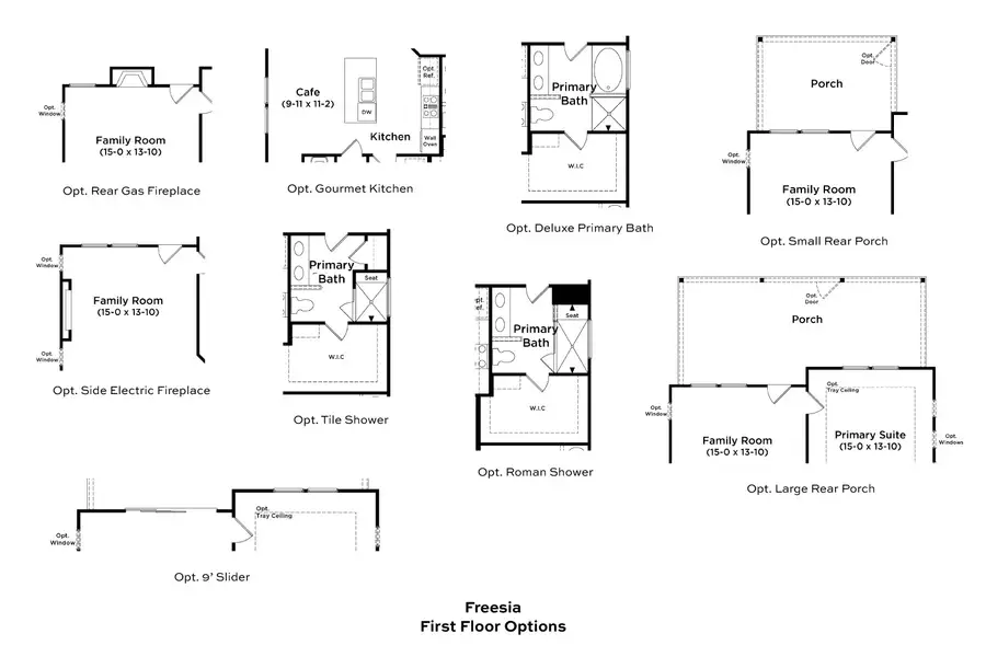 2D floor plan layout for the Freesia by DRB Homes in Oakmont Manor, Oxford, NC (Image 4).
