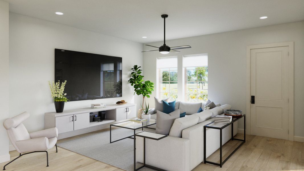 Representative furnished interior of a home built from the Laurent by Normandy Homes in Hazelwood 40' Series, Frisco (Image 12).