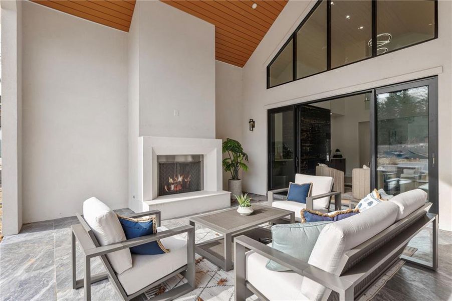 Exterior details and patio area of a home in , Suwanee (Image 24).