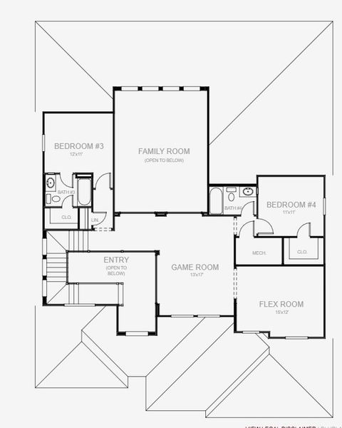 2D floor plan layout for the 3575F by Perry Homes in Glynlea Country Club 60', Port St. Lucie, FL (Image 4).