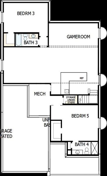 2D floor plan layout of this home in Wolf Ranch - Enclave Collection, Colorado Springs, CO (Image 3).