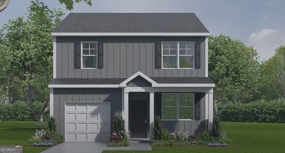 Front exterior of a new home in Sherwood Manor, College Park, GA, highlighting curb appeal (Image 1). Front exterior of a new home in Sherwood Manor, College Park, GA, highlighting curb appeal (Image 1).