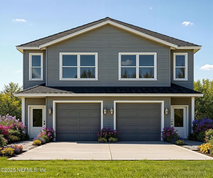 Front exterior of a new home in , Jacksonville, FL, highlighting curb appeal (Image 1).
