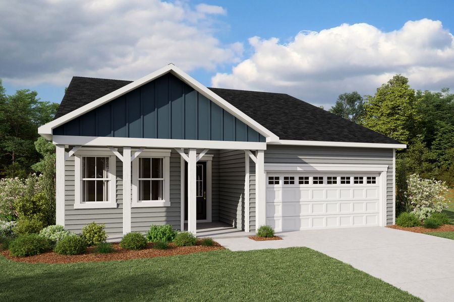 Representative exterior photo of a completed home built from the Cascades by Mattamy Homes in Vaughan Farms, Angier, NC (Image 3).