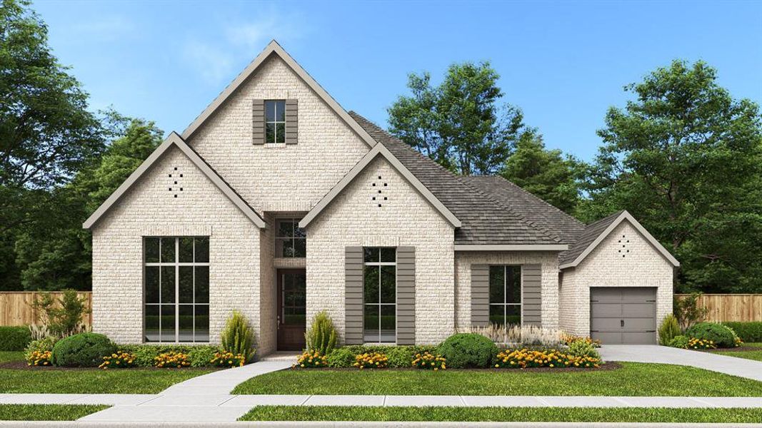 Front exterior of a new home in Bridgewater, Midlothian, TX, highlighting curb appeal (Image 1). Front exterior of a new home in Bridgewater, Midlothian, TX, highlighting curb appeal (Image 1).