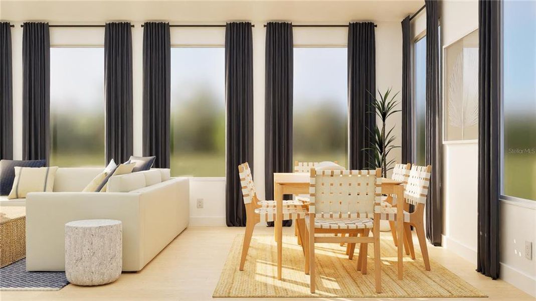 Furnished interior view inside a new home in Sanctuary at Wellness Ridge, Clermont (Image 4).