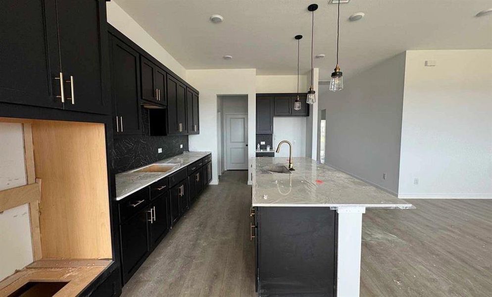 Kitchen Construction Progress featuring the Noir Collection