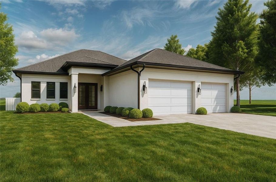 Front exterior of a new home in , Placida, FL, highlighting curb appeal (Image 1).