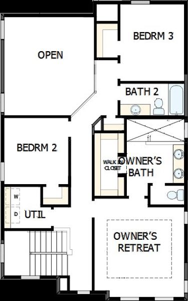 2D floor plan layout of this home in Goodland – Garden Series, Grand Prairie, TX (Image 5).