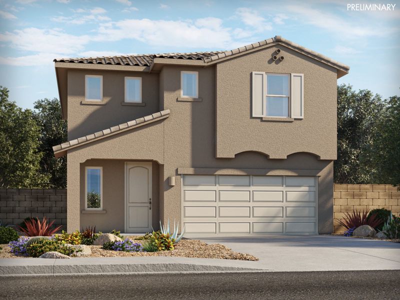 Representative exterior photo of a completed home built from the Grayson by Meritage Homes in Hanson Ridge, Vail, AZ (Image 13).