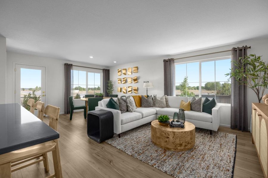 Representative furnished interior of a home built from the 1384 Modeled by KB Home in Murphy Creek Classic, Aurora (Image 5).