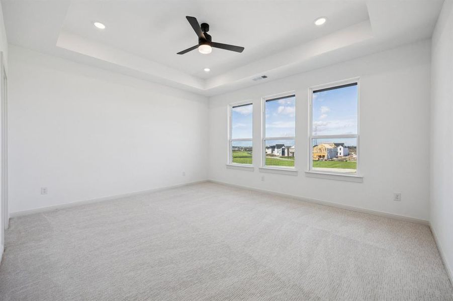 The peaceful owner's suite is located at the back of the home for additional privacy. The peaceful owner's suite is located at the back of the home for additional privacy.