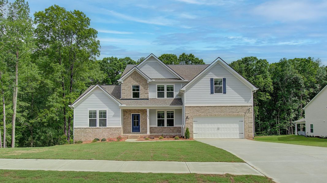 Representative exterior photo of a completed home built from the Henry II by DRB Homes in Saddleridge, Senoia, GA (Image 20). Representative exterior photo of a completed home built from the Henry II by DRB Homes in Saddleridge, Senoia, GA (Image 20).