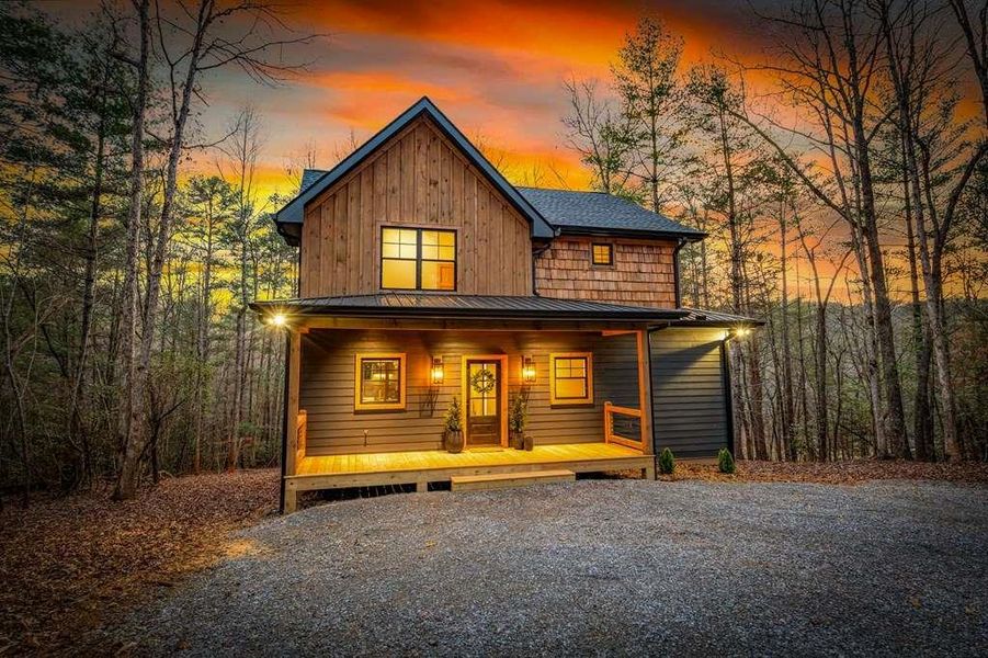 Front exterior of a new home in , Blue Ridge, GA, highlighting curb appeal (Image 26).