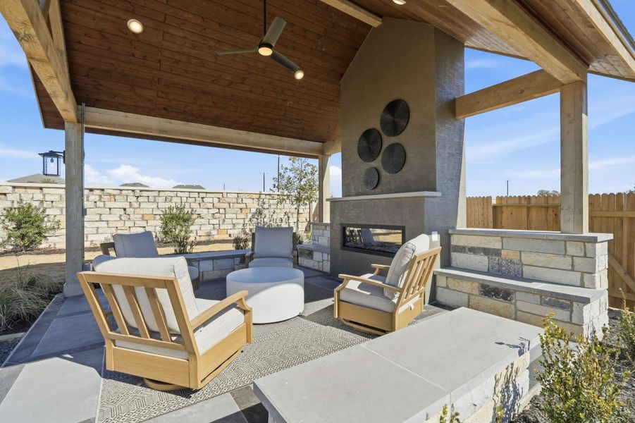 Exterior details and patio area of a home in Prominence, San Antonio (Image 30).