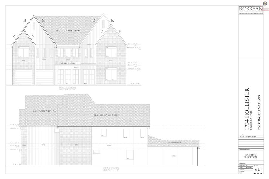 Front & Right elevation renderings