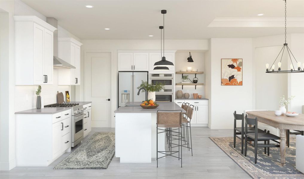 Lovely kitchen with white cabinets and quartz countertops (*Artist rendering used for illustration purposes only.) Lovely kitchen with white cabinets and quartz countertops (*Artist rendering used for illustration purposes only.)