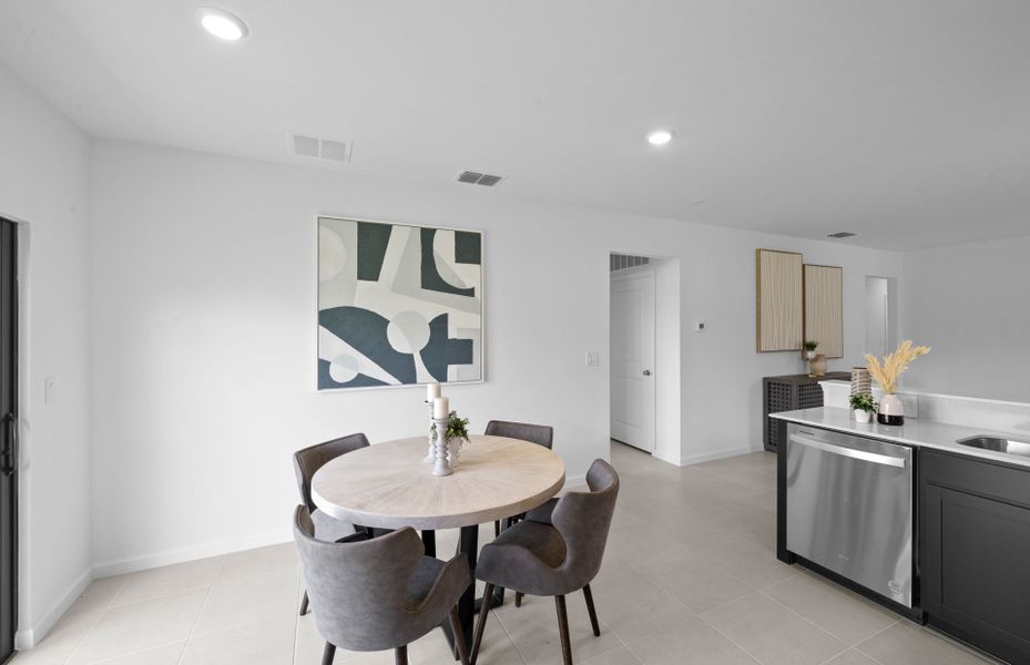 Cozy cafe right off the kitchen