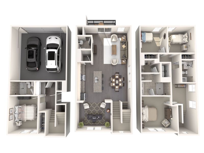 2D floor plan layout for the Aden by Meritage Homes in Meadows at Wilson Farms - The Heights Series, Fort Mill, SC (Image 3).