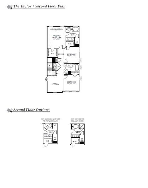 2D floor plan layout for the Taylor by Eastwood Homes in Waterford Commons, Rock Hill, SC (Image 4). 2D floor plan layout for the Taylor by Eastwood Homes in Waterford Commons, Rock Hill, SC (Image 4).