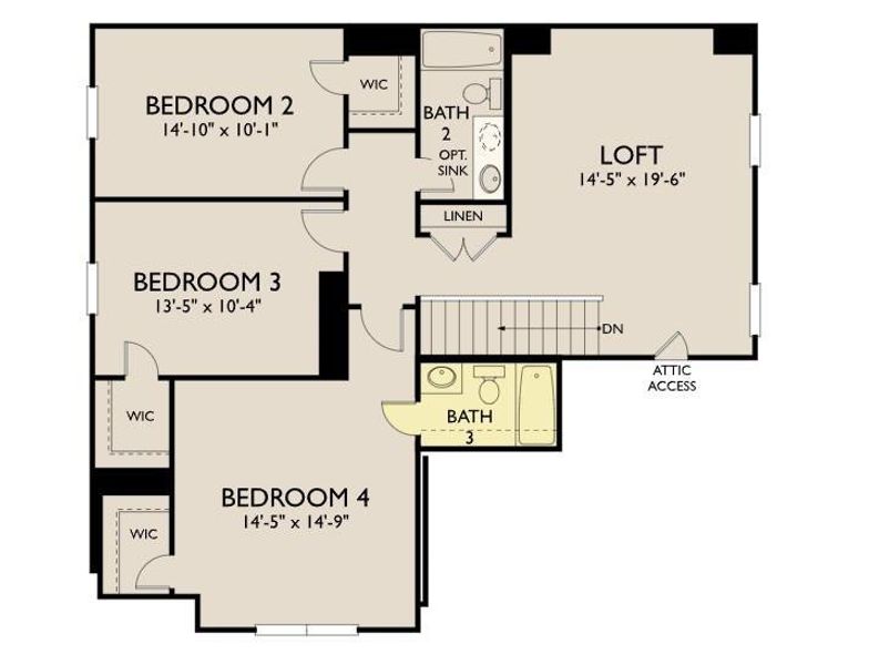 2D floor plan layout of this home in Dellrose, Hockley, TX (Image 4).