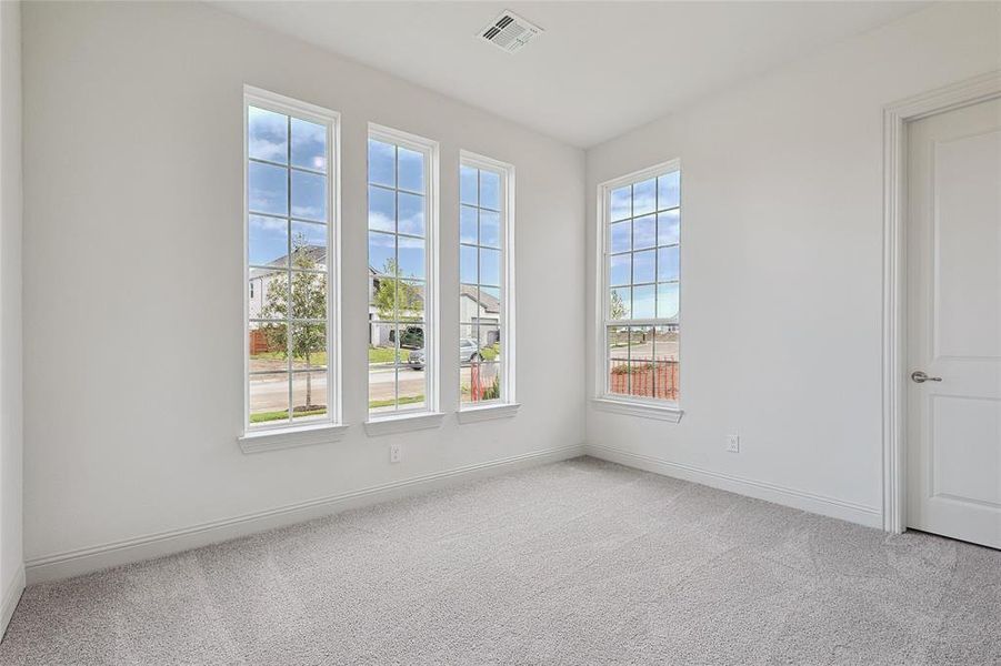 Spare room with light carpet and a wealth of natural light