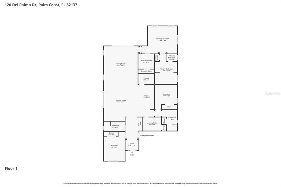 2D floor plan layout of this home in , Palm Coast, FL (Image 5).