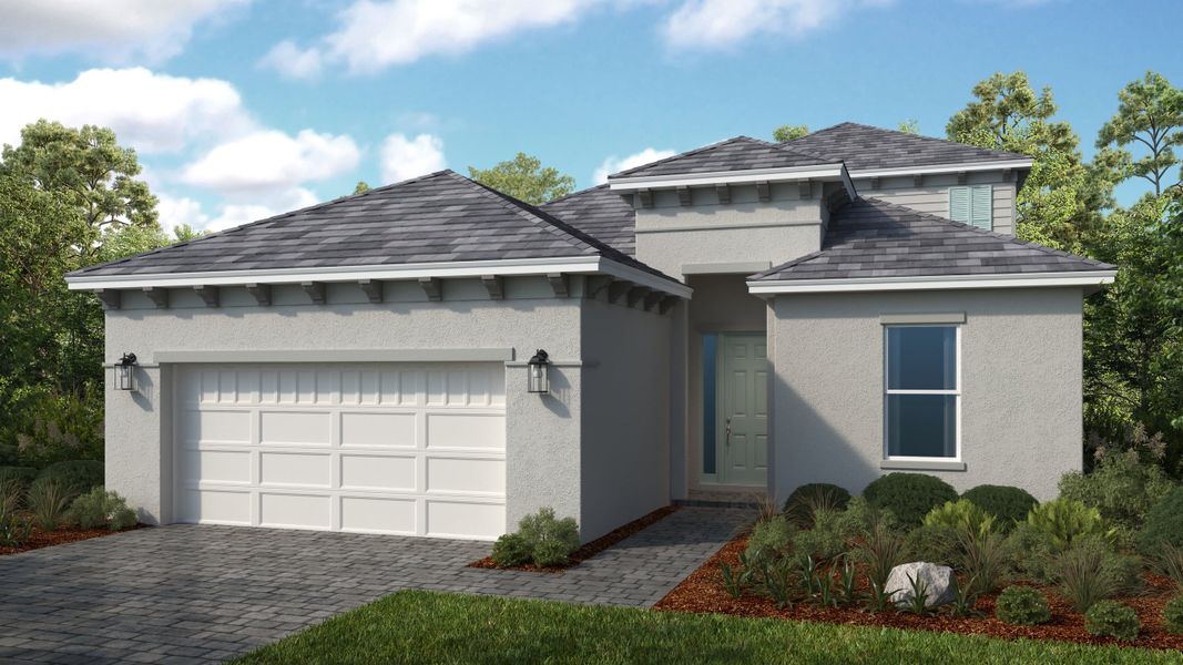 Representative exterior photo of a completed home built from the Florence by Taylor Morrison in Esplanade at Cammaray Lakewood Ranch, Sarasota, FL (Image 18).