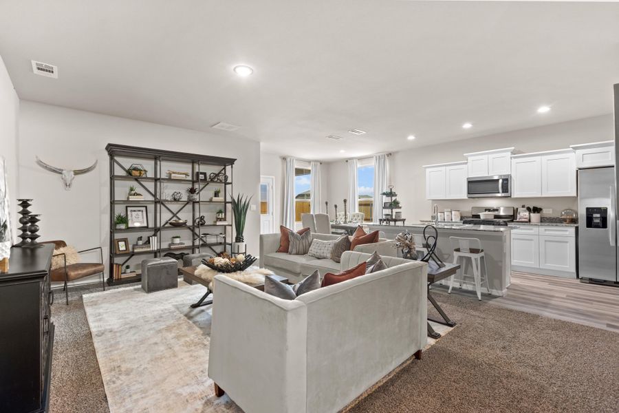 Representative furnished interior of a home built from the Oxford by D.R. Horton in Yukon Ridge, Odessa (Image 9). Representative furnished interior of a home built from the Oxford by D.R. Horton in Yukon Ridge, Odessa (Image 9).