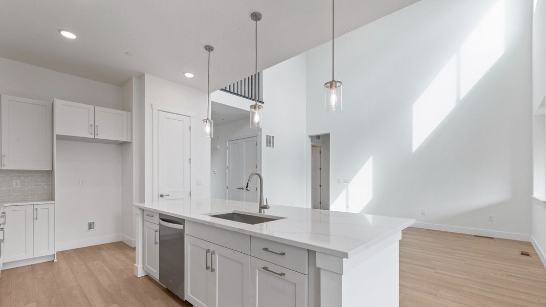 Furnished interior view inside a new home in Dillon Pointe - Journey, Broomfield (Image 16).