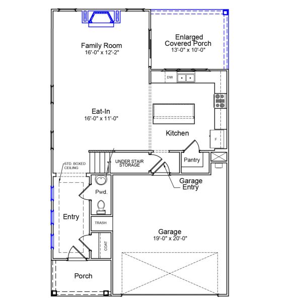 2D floor plan layout of this home in Landmark Commons, Boiling Springs, SC (Image 3).