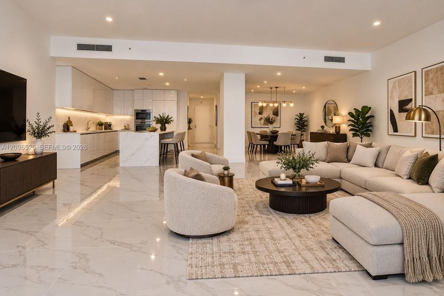 Furnished interior view inside a new home in Aria Reserve, Miami (Image 5).
