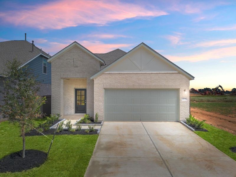 Front exterior of a new home in Emory Glen, Magnolia, TX, highlighting curb appeal (Image 14). Front exterior of a new home in Emory Glen, Magnolia, TX, highlighting curb appeal (Image 14).