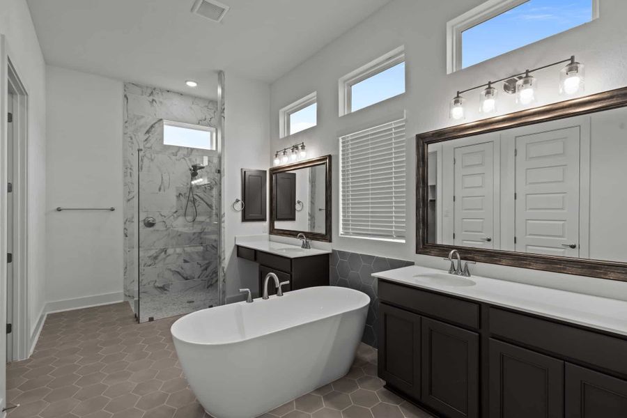 Representative furnished interior of a home built from the Brisbane 77′ by Chesmar Homes in Mesa Western, Cibolo (Image 4).