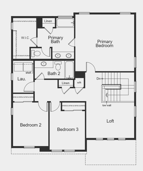 2D floor plan layout for the Plan 1923 by KB Home in The Nest Classic at Canyon Creek, Erie, CO (Image 8).
