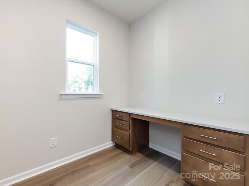 Built-in desk perfect for homework or work from home days.