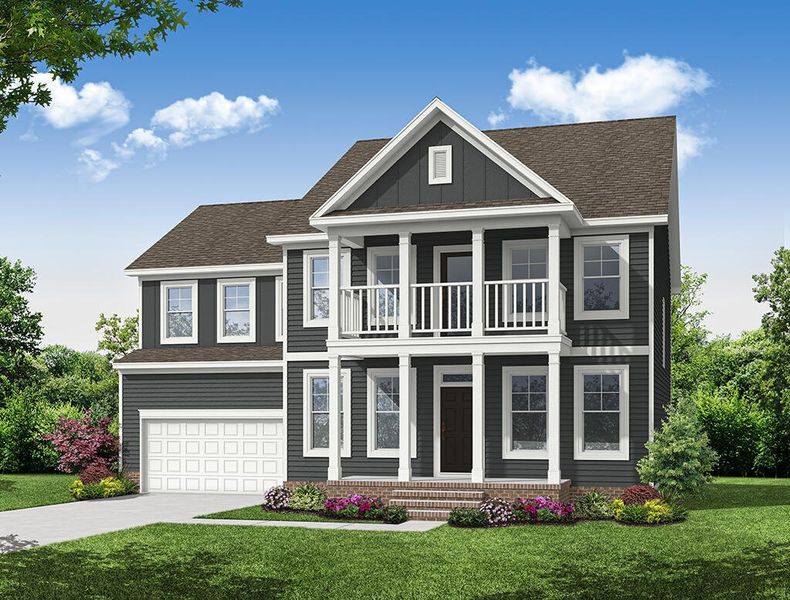 Representative exterior photo of a completed home built from the Colfax by Eastwood Homes in Hillcrest Grove, Wendell, NC (Image 9).